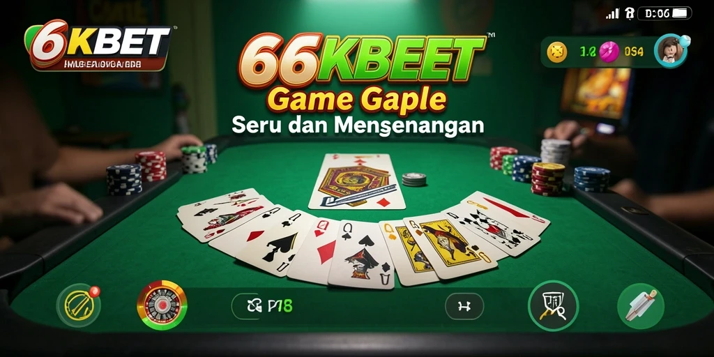 Screenshot gameplay seru dari 66KBET dalam permainan Gaple.