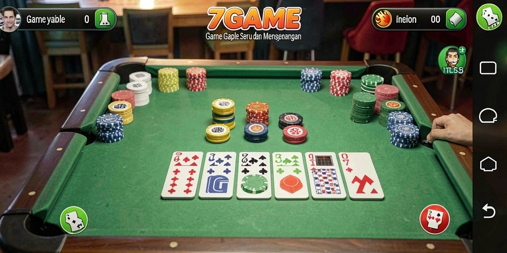 Tampilan gameplay Gaple yang menarik dan interaktif di 7GAME.