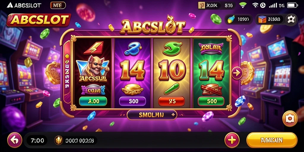 Screenshot utama gameplay <strong>ABCSLOT</strong> menampilkan mesin slot yang mengasyikkan.