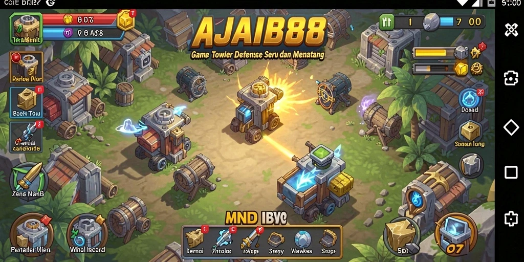 Gameplay menegangkan di AJAIB88 dengan menara strategis dan musuh beragam.