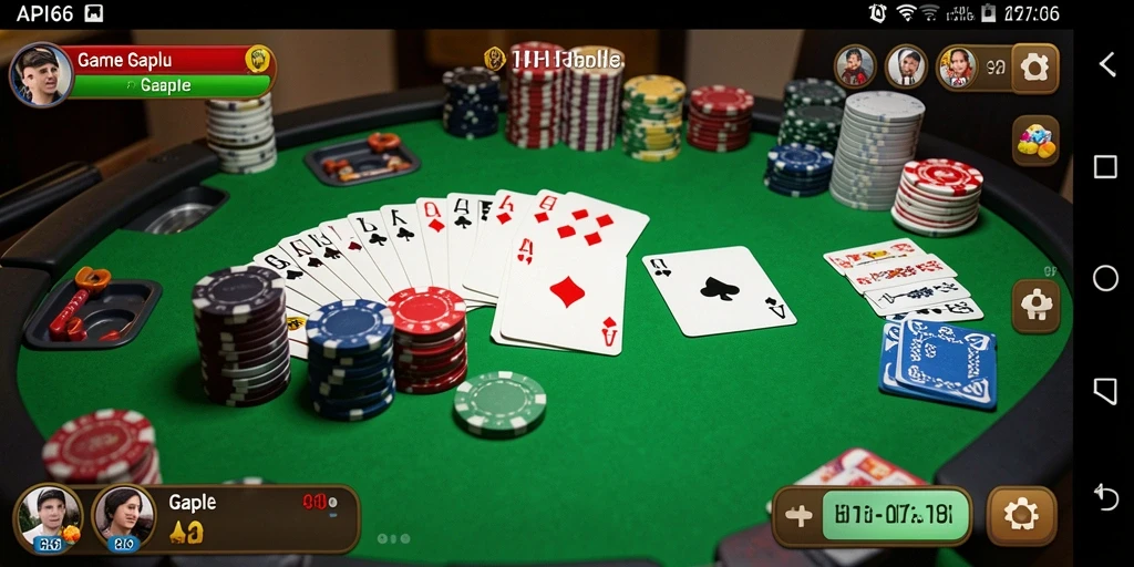 Tampilan gameplay seru dari API66 yang menghadirkan Gaple klasik.