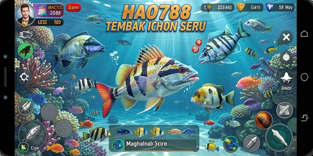 Tangkapan layar HAO788 menampilkan gameplay seru Tembak Ikan.