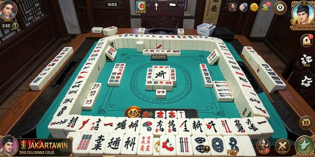 Tampilan gameplay menawan dari JAKARTAWIN yang penuh tantangan Mahjong.