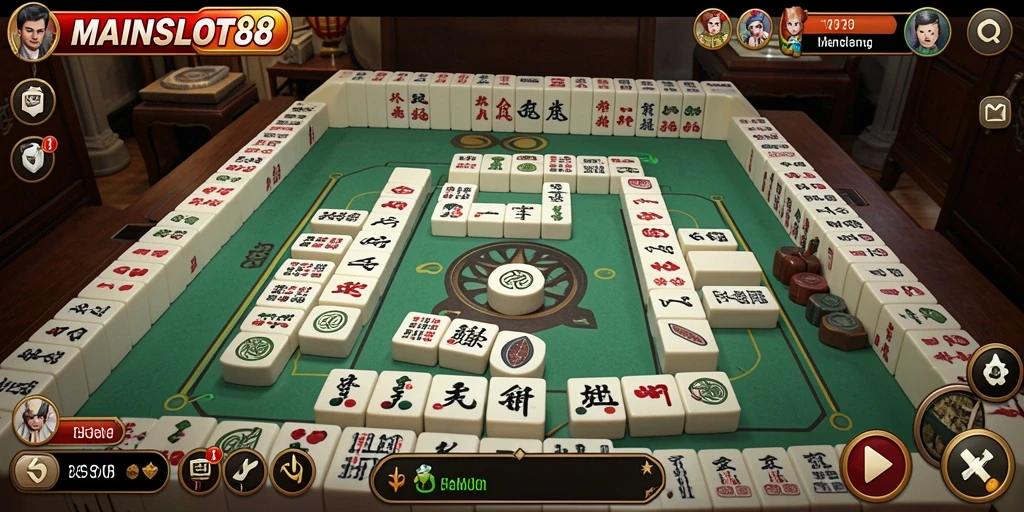 Tampilan gameplay menarik dari MAINSLOT88 yang menampilkan Mahjong klasik.
