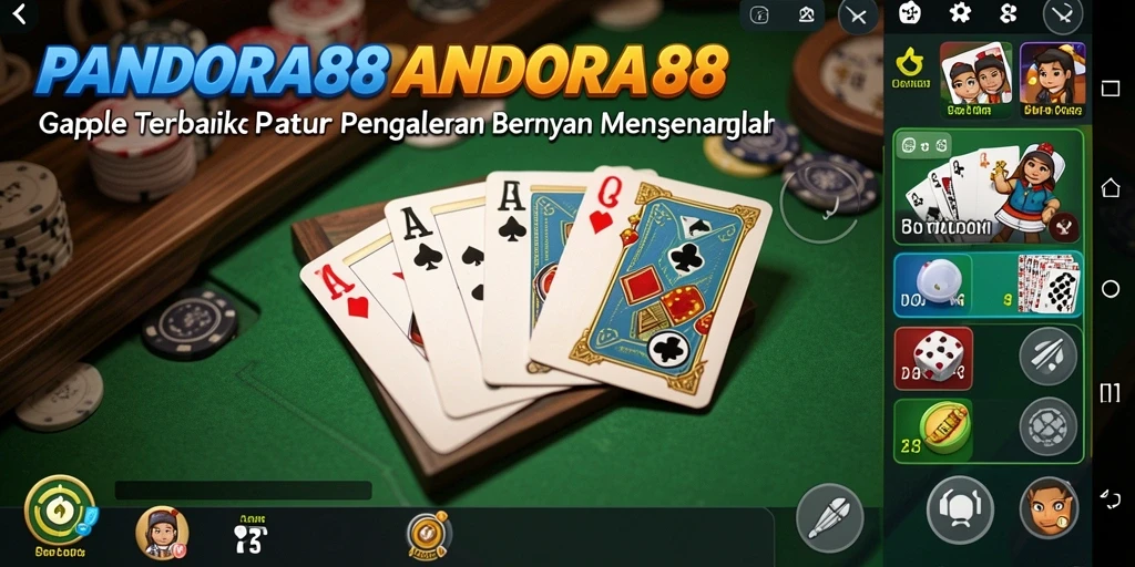 Tampilan gameplay PANDORA88 dengan pemain bermain Gaple.