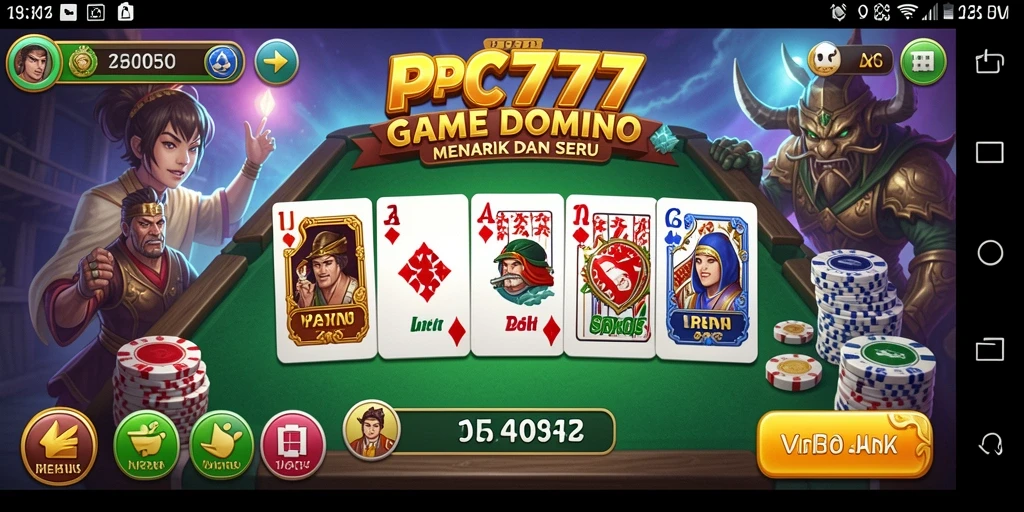 Screenshot gameplay menunjukkan serunya permainan Domino di PC777.