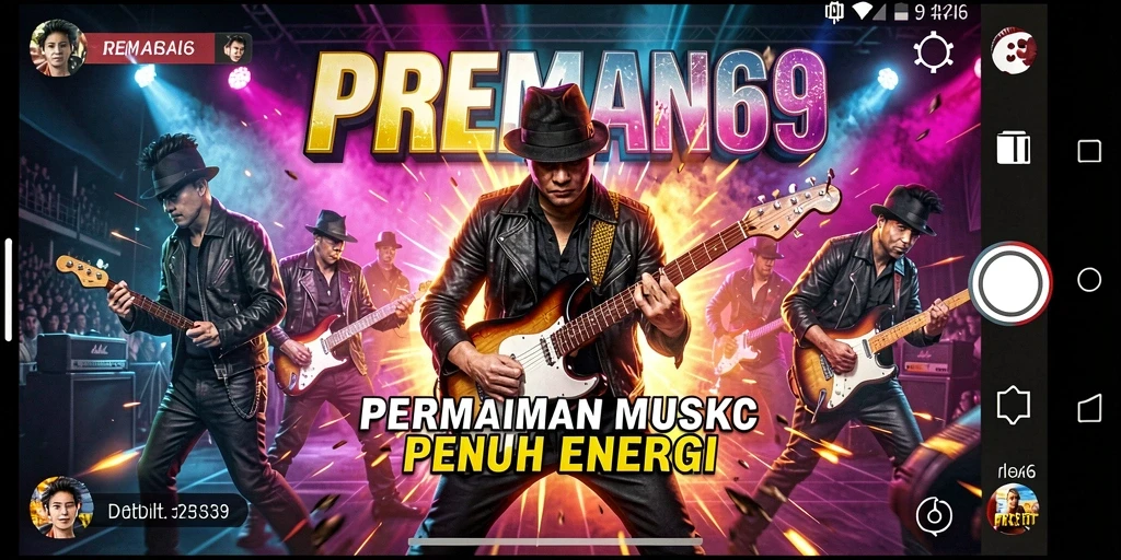 Tangkapan layar PREMAN69 yang menunjukkan gameplay musik yang seru dan interaktif.