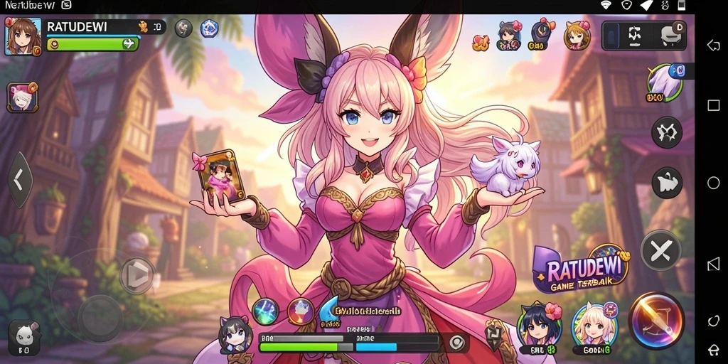 Tampilan gameplay menarik dari RATUDEWI dengan karakter anime.