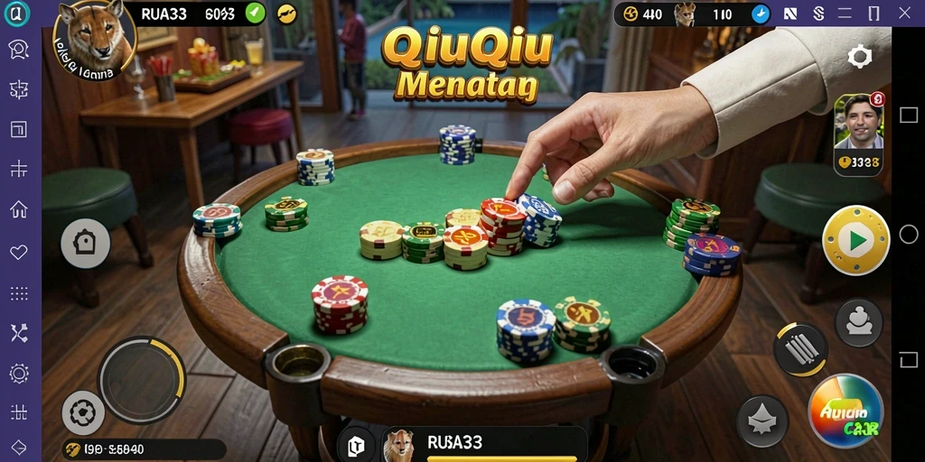 Tangkapan layar permainan QiuQiu RUSA33 yang mendebarkan.