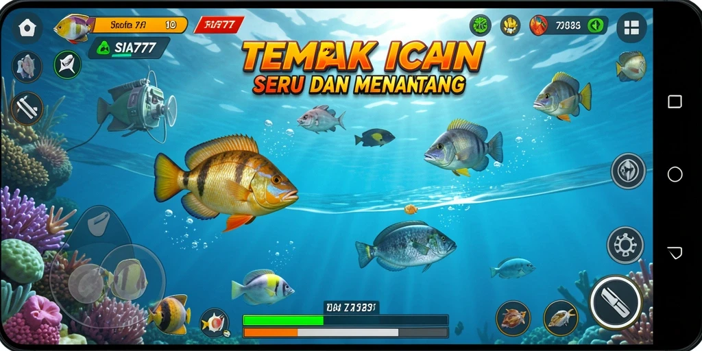 Tampilan gameplay seru dari SIA777 dalam menembak ikan.