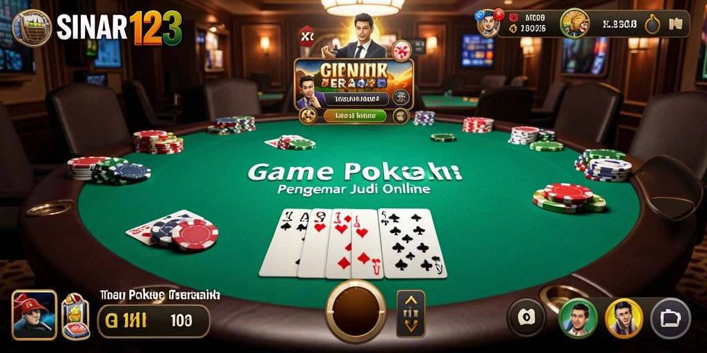 Tampilan gameplay menarik dan mendebarkan dari SINAR123 di Poker.