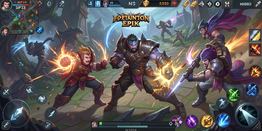 Tampilan aksi seru dalam permainan MOBA SIP33.