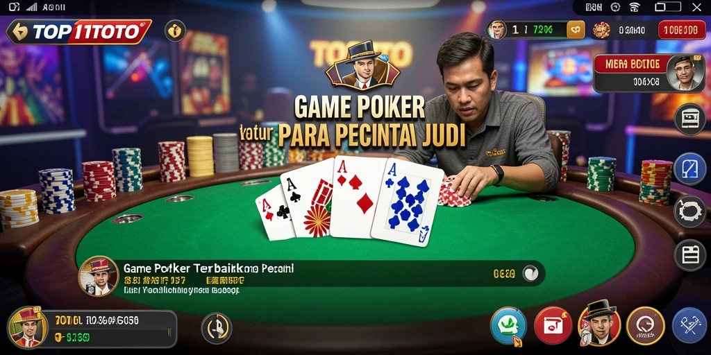 Tampilan gameplay seru Poker di TOP1TOTO.