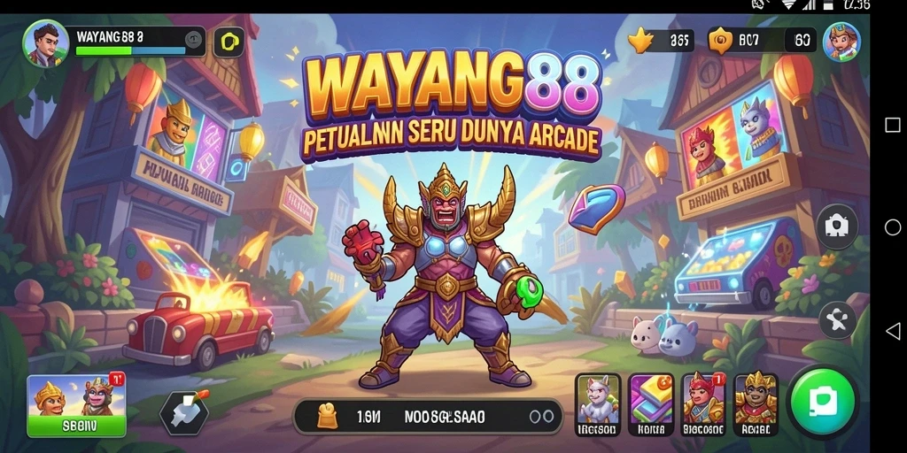 Tampilan menarik dari gameplay WAYANG88 dengan karakter wayang yang ikonik.